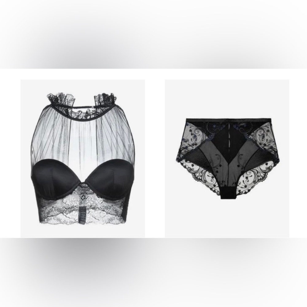 La Perla Garden lace high waist panty with Lace Belle Époque bralette M/34 NWT